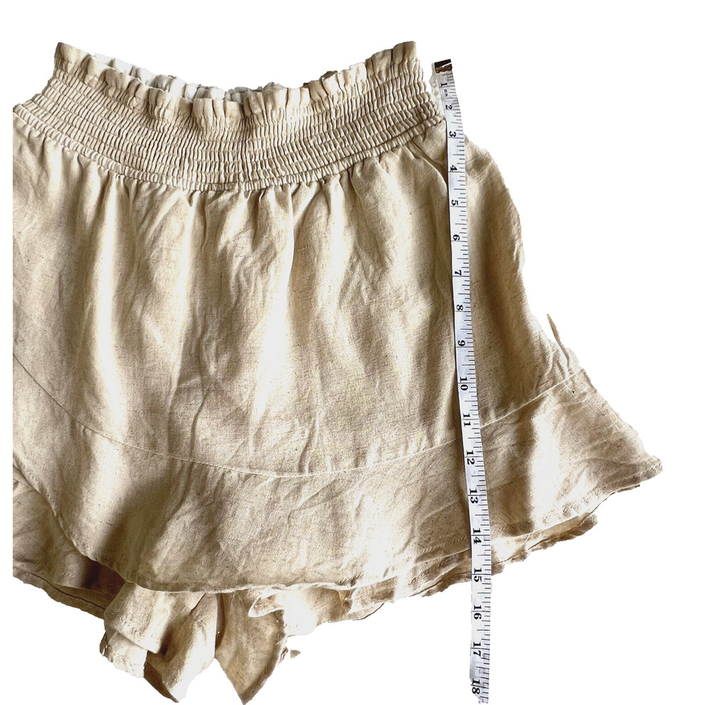 Japna Women's Flirty Skort Short Size M Tan Elastic Waist Lined Boho - Picture 4 of 7